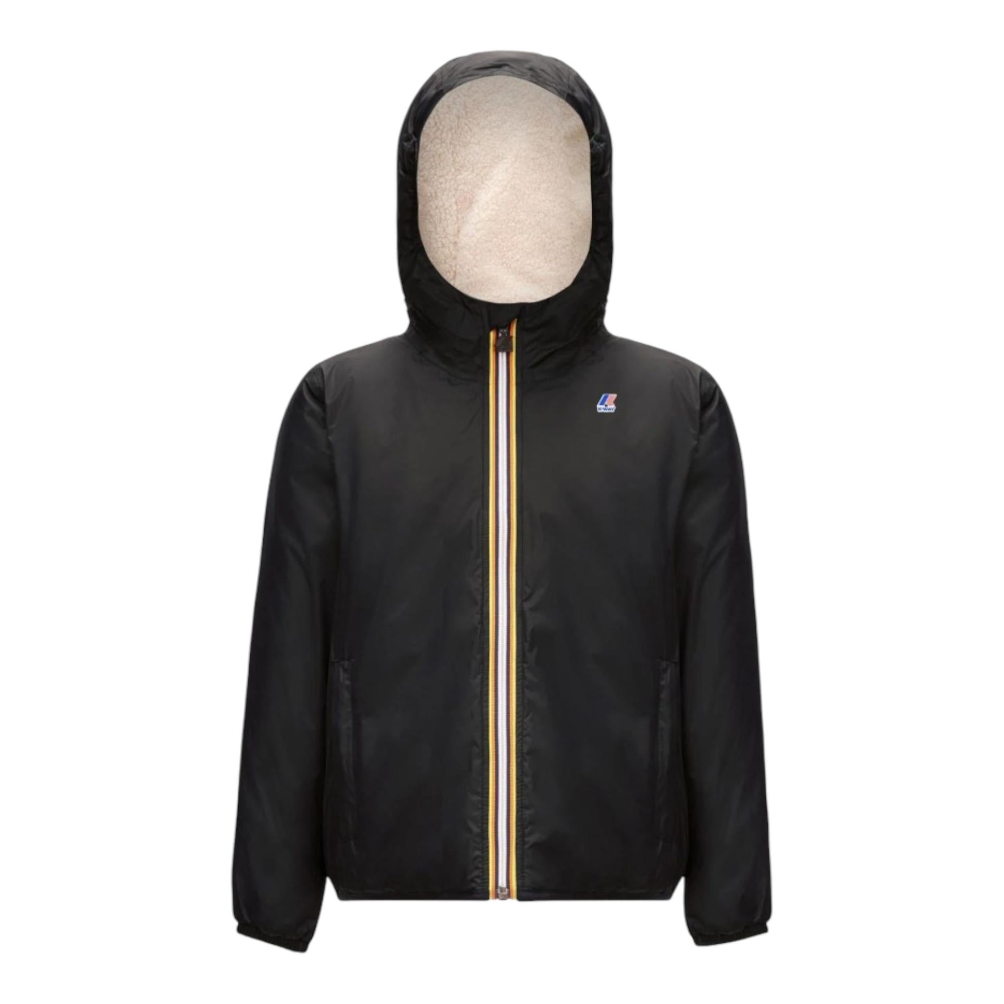 K-WAY giubbino tinta unita con cappuccio Nero per Bambino K6115FWX NERO K-WAY 