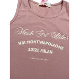 Vicolo Canotta Girocollo Tinta Unita con Stampa per Bambina 3146M002699X ROSA VICOLO 