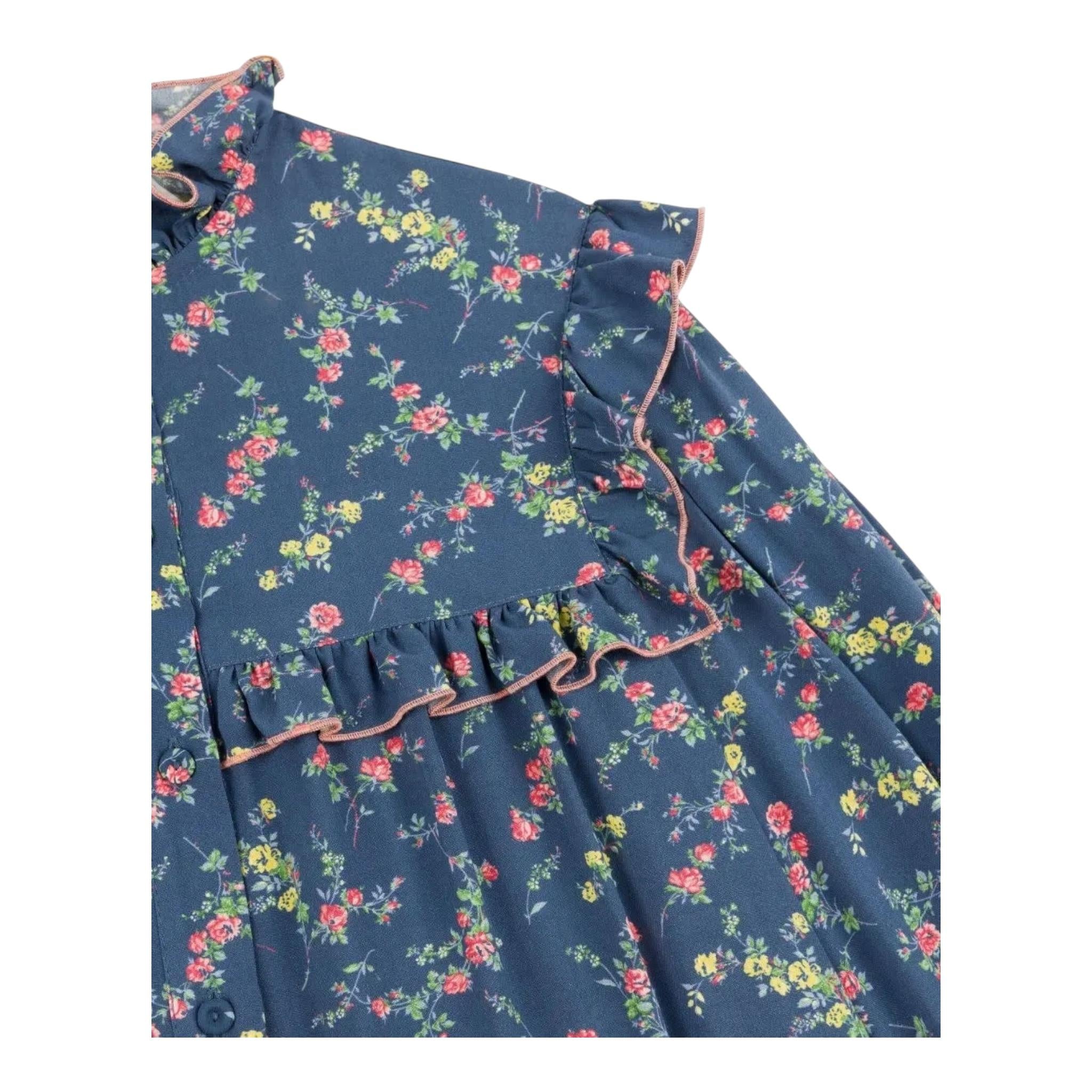 PHILOSOPHY abito tinta unita con fantasia fiori e sottana Blu per Bambina PFAB049 BLU PHILOSOPHY 