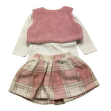 EBITA completo 3 pezzi shirt-gonna-gilet Bianco/rosa per Neonata 3535 BIANCO/ROSA EBITA 