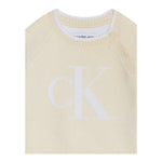 CALVIN KLEIN maglia tinta unita girocollo con stampa Beige per Neonato IN0IN00205 BEIGE CALVIN KLEIN 