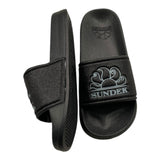 Sundek Black Glitter Plain Slipper For Girls