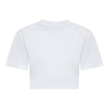 Barrow Kids Solid Color Crew Neck T-Shirt With Glitter Print White For Girls