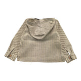 Aventiquattrore Beige Striped Long Sleeve Hooded Shirt for Baby