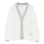 Eleventy Cardigan Tinta Unita con Pofili In Contrasto per Bambino EW9P50 BIANCO ELEVENTY 