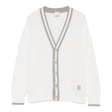 Eleventy Cardigan Tinta Unita con Pofili In Contrasto per Bambino EW9P50 BIANCO ELEVENTY 