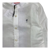 Cesare Paciotti Long Sleeve Shirt Korean Collar White for Kids