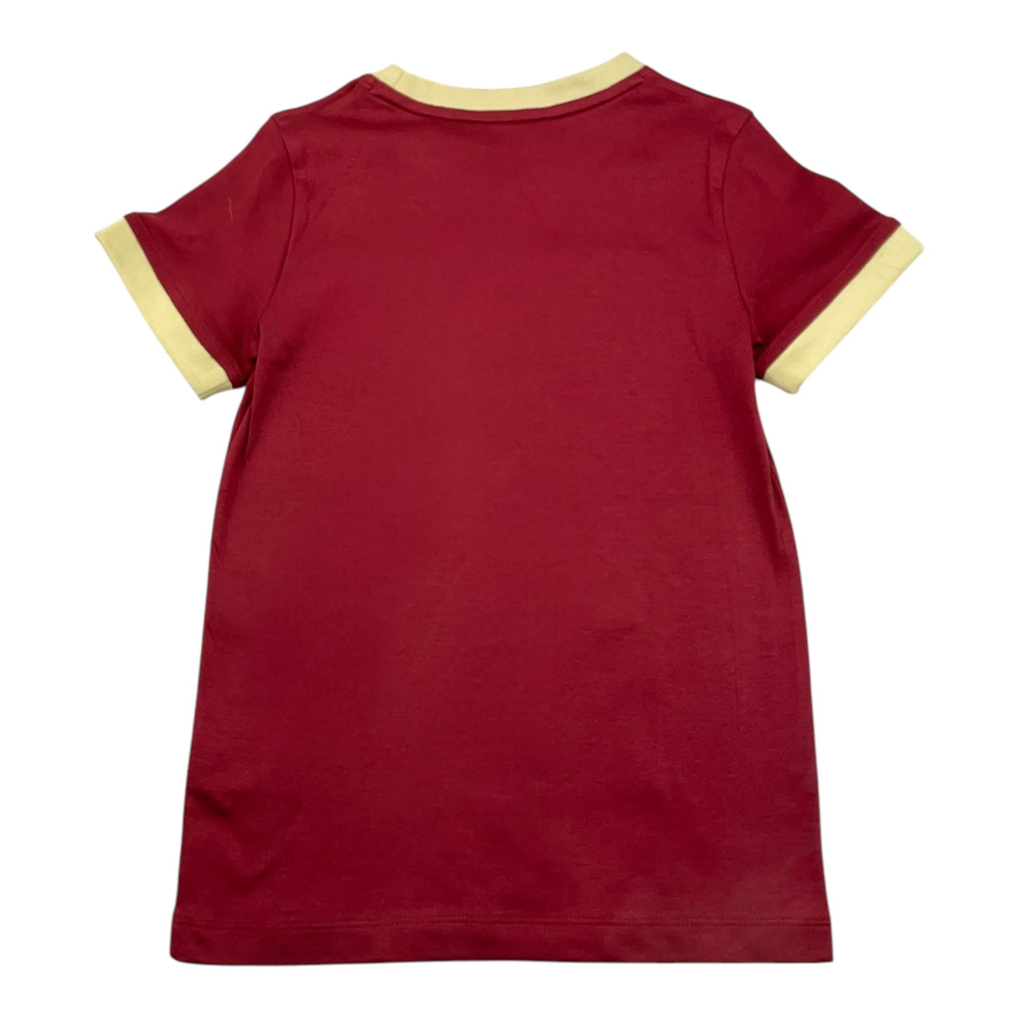 TRUSSARDI t-shirt girocollo tinta unita con stampa in contrasto Bordeaux per Bambino TBA25021TS BORDEAUX TRUSSARDI 