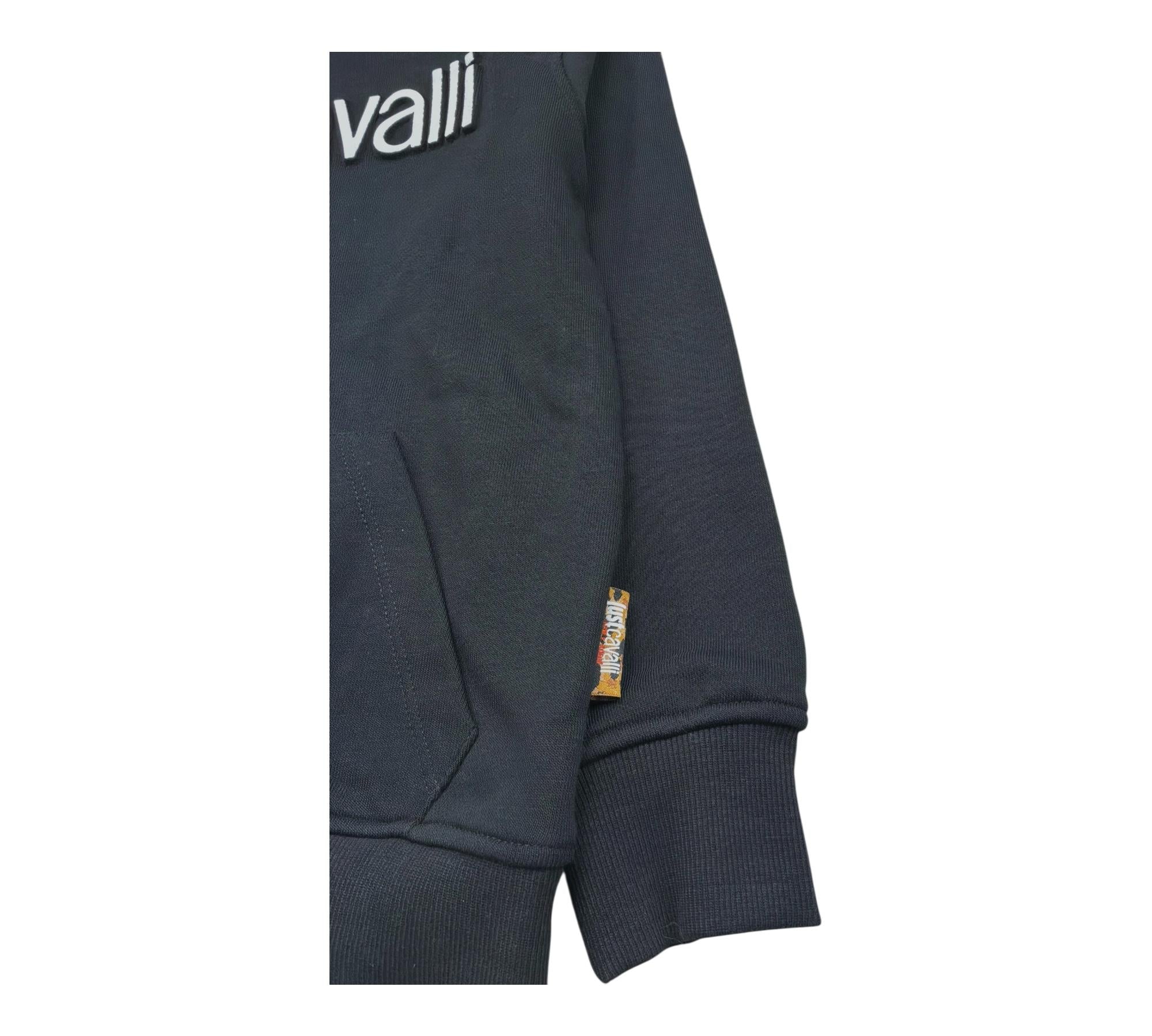 Just Cavalli Felpa Chiusa Girocollo Tinta Unita con Logo per Bambino JBP26012FE NERO JUST CAVALLI 