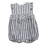 J.O. Milano Pagliaccetto Bicolore con Fantasia A Righe per Neonata 171B4 BIANCO/BLU J.O. MILANO 