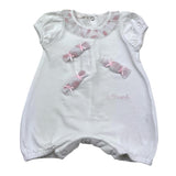 Ninnaoh White Tulle Half Sleeve Romper for Baby Girl