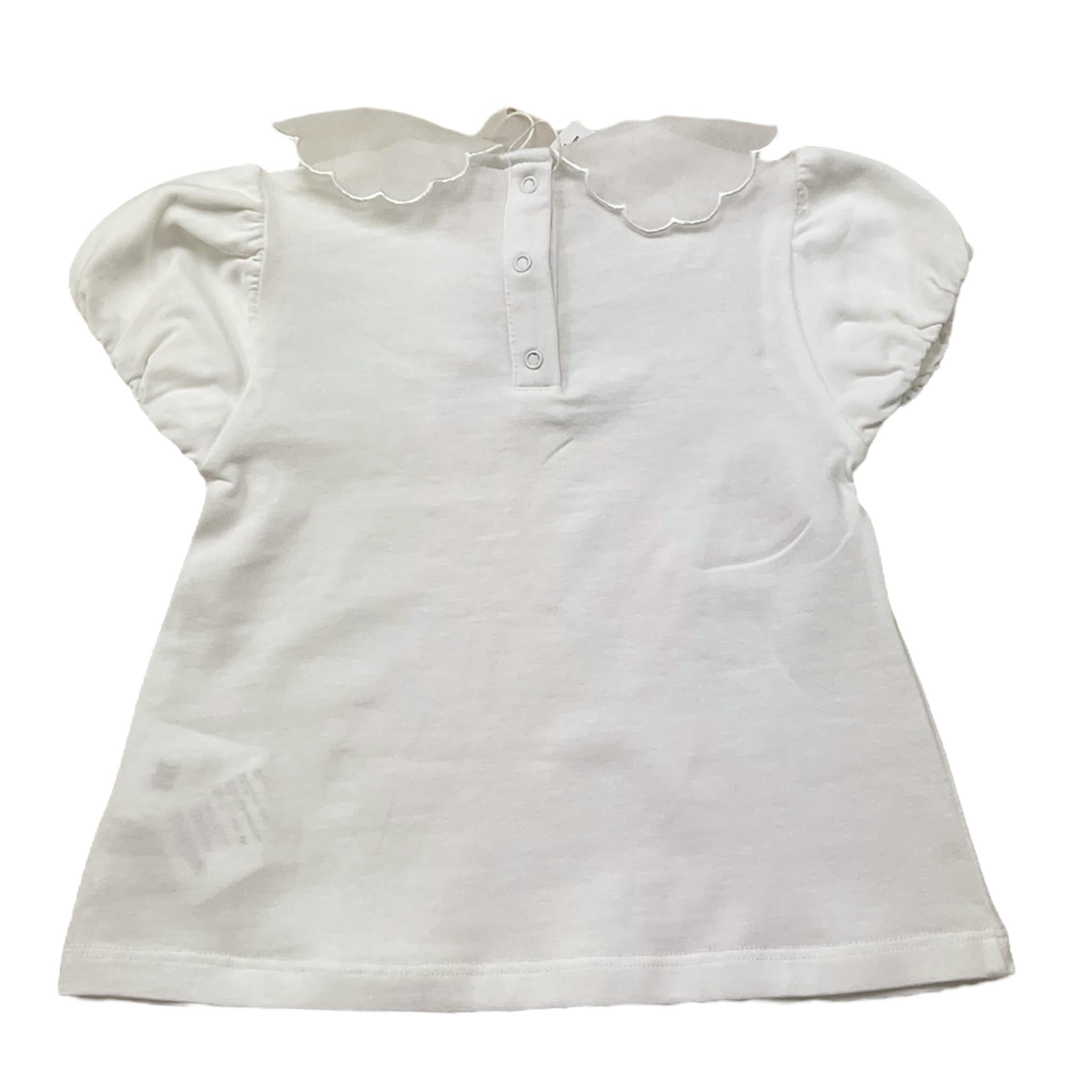 U+È T-Shirt Tinta Unita con Colletto per Neonata UE1773N BIANCO U+è 