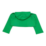 Chiara Ferragni Solid Color Crop Hoodie With Green Print For Baby Girl