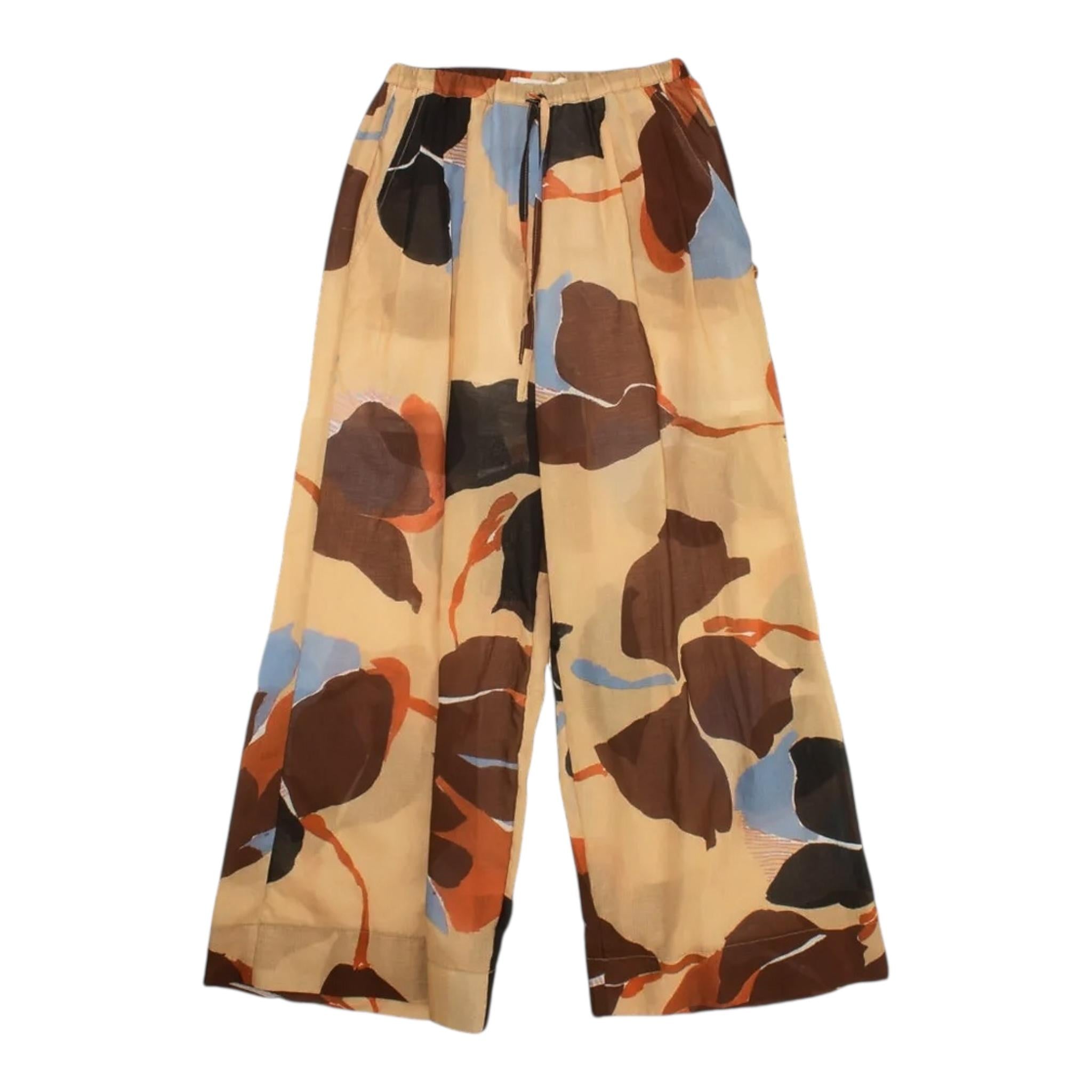 Manila Grace Pantalone Tinta Unita con Fantasia per Bambina 253PMJS25 CAMMELLO MANILA GRACE 