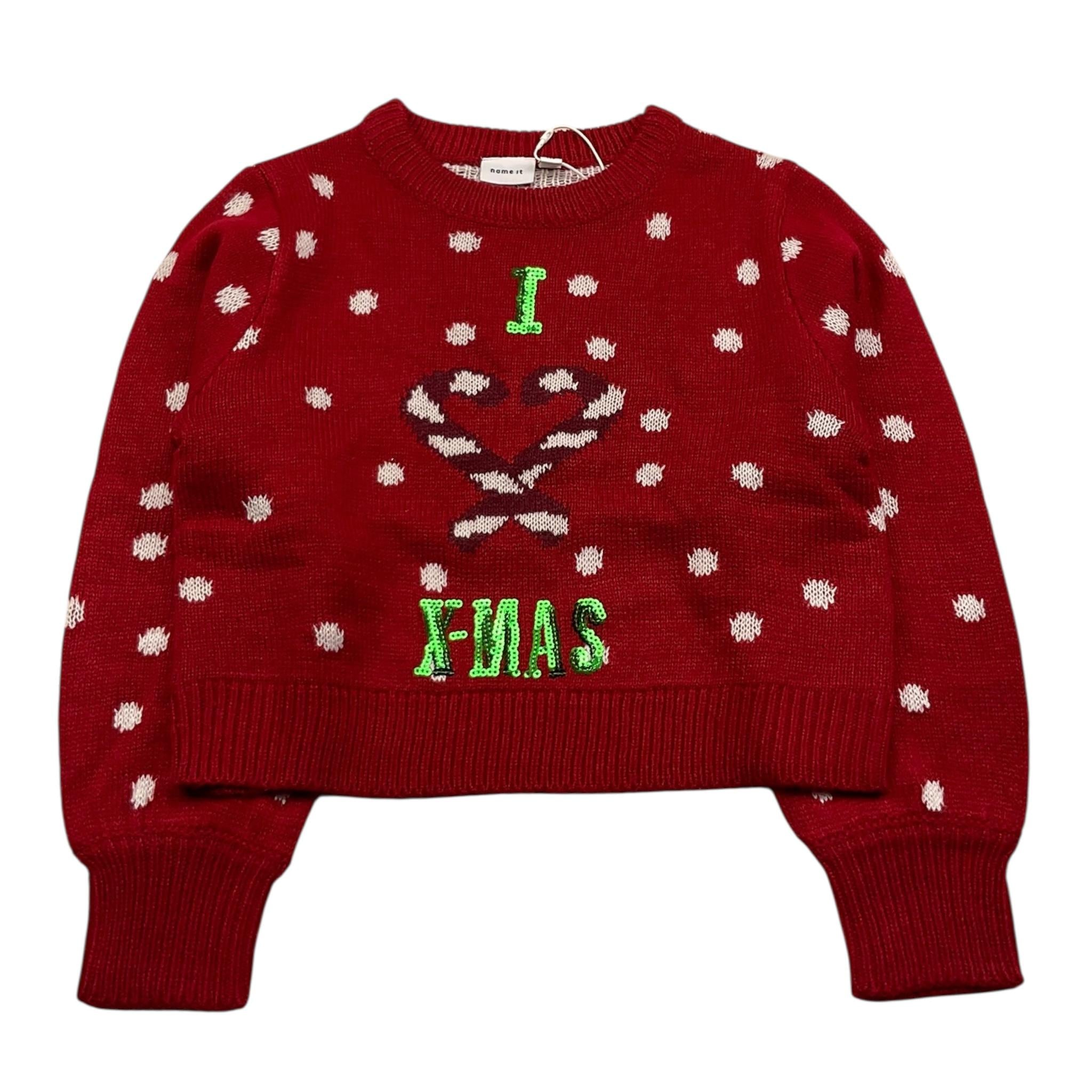 NAME IT maglia girocollo fantasia natalizia Rosso per Bambina 13224453 ROSSO NAME IT 