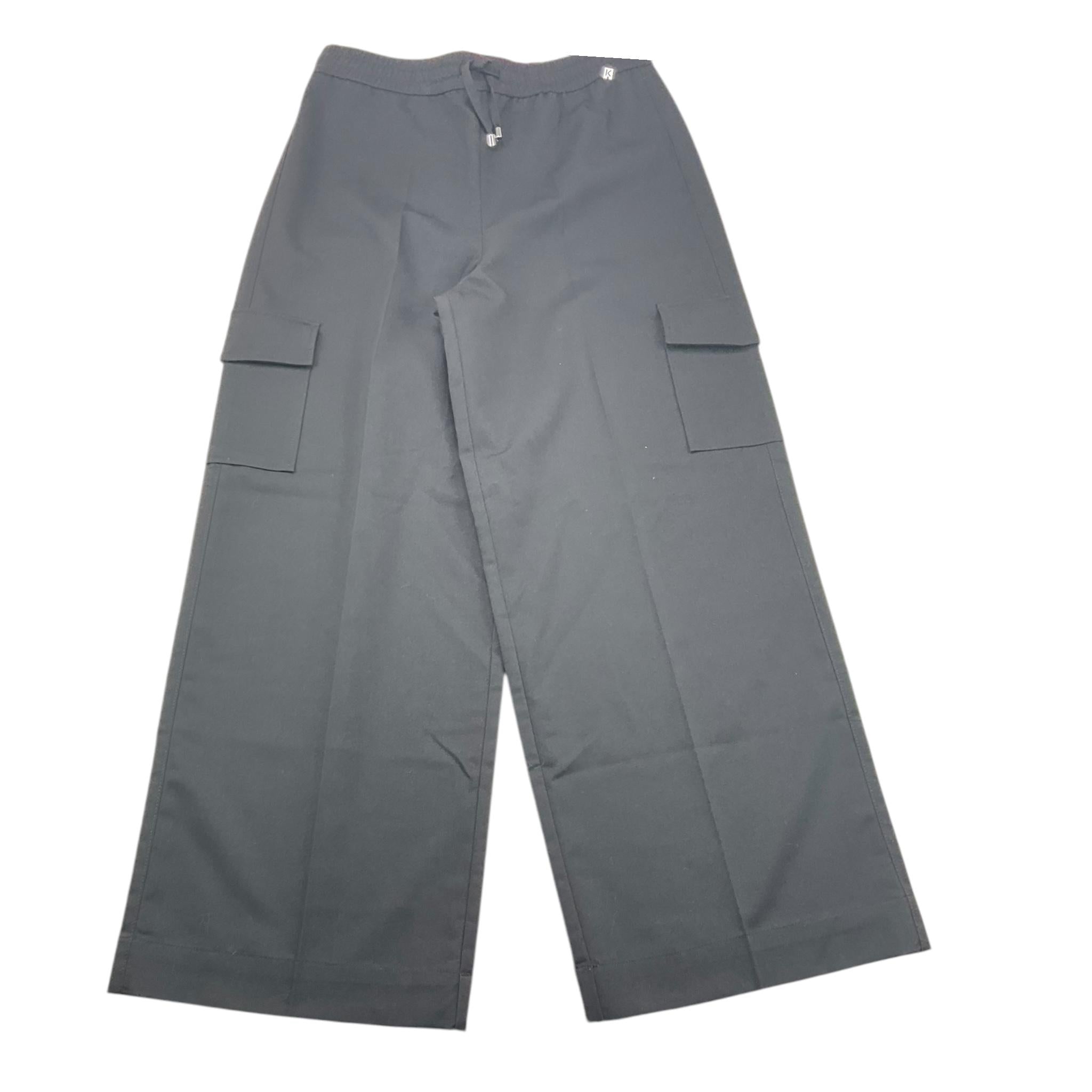 Kocca pantalone tinta unita modello a palazzo Nero per Bambina P24JPF1945 NERO Kocca 