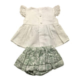 Valentina Bebes 2 Piece Set Shirt-Pants White/Green For Newborn Baby Girl