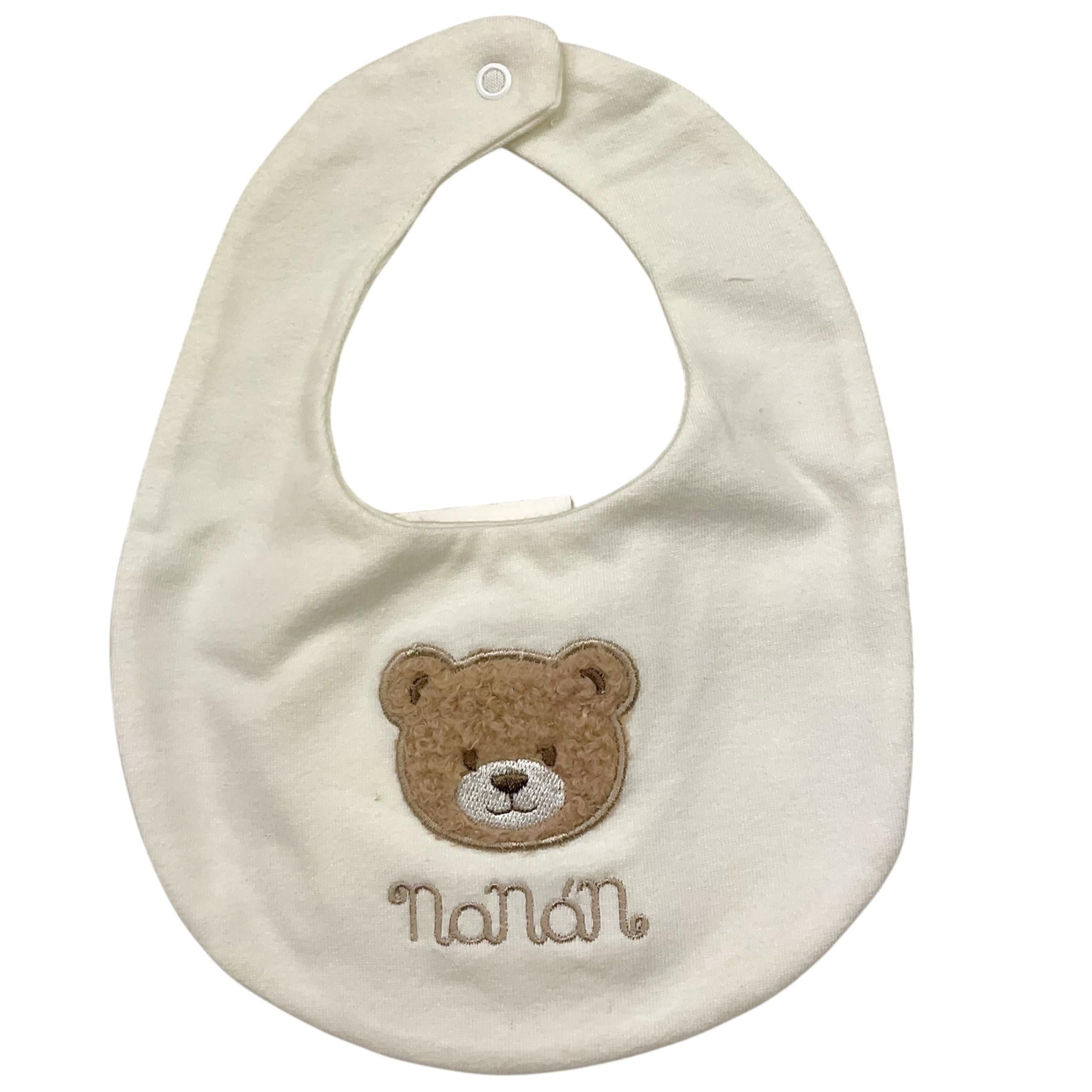 NANAN bavetta tinta unita con stampa  Bianco per Neonato I24159BB BIANCO NANAN 