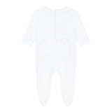 Carre'Ment Beau Long Sleeve Onesie Solid Color With Contrast Prints White For Newborn