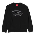DIESEL felpa chiusa girocollo tinta unita con stampa Nero per Bambino J01787XXXX NERO DIESEL 