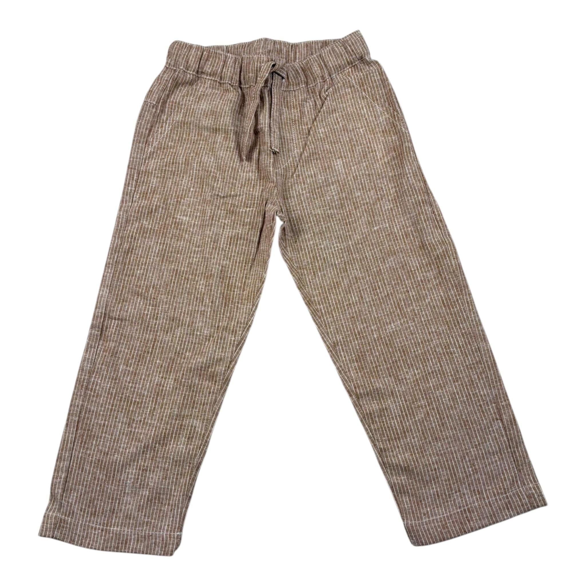 Please Pantalone Tinta Unita con Elastico In Vita per Neonato PE54301B73 MARRONE PLEASE 