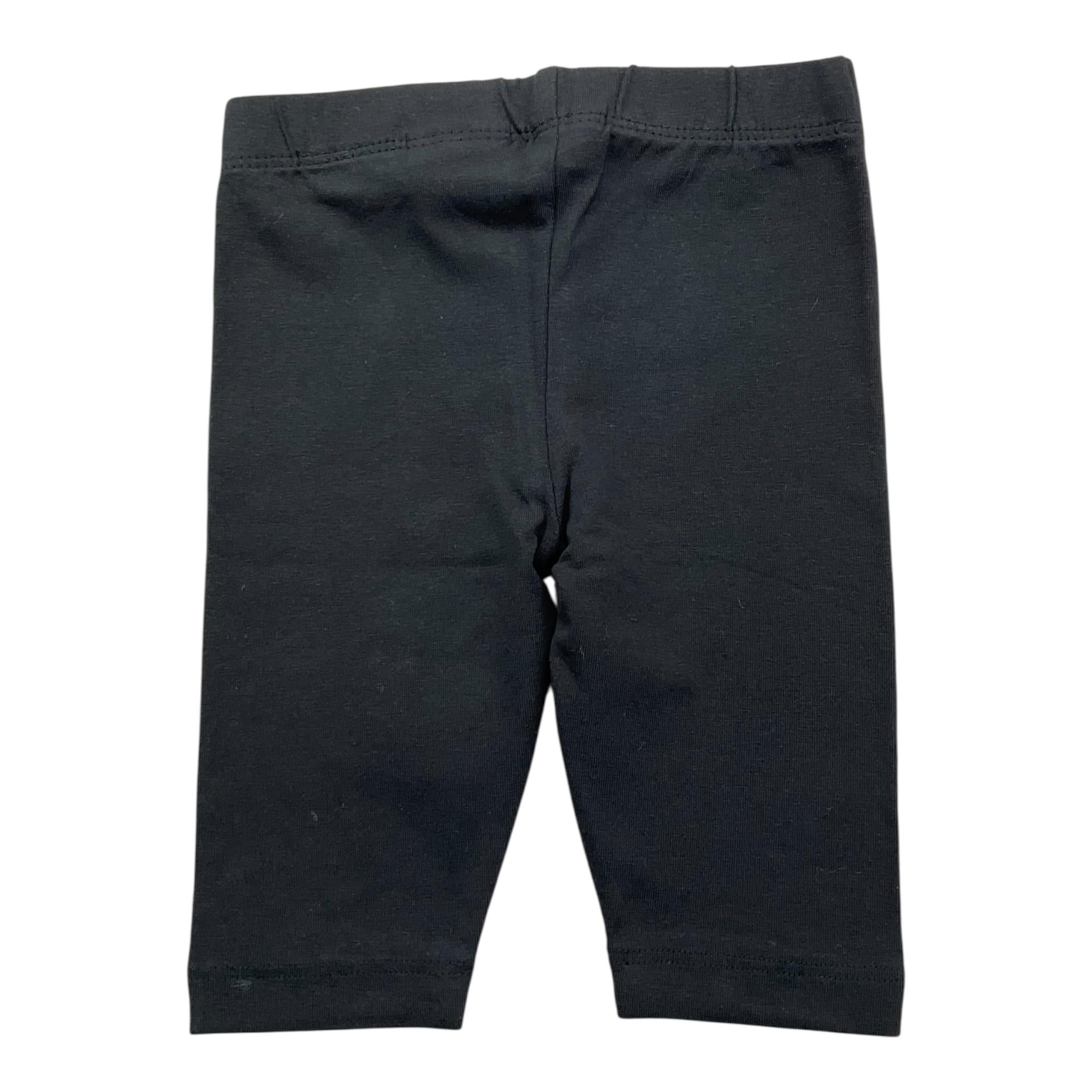 SARABANDA leggins tinta unita con logo Nero per Neonata D2060 NERO SARABANDA 