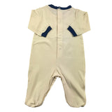 Lalalu' Long Sleeve Romper with Boat Embroidery Cream for Newborn