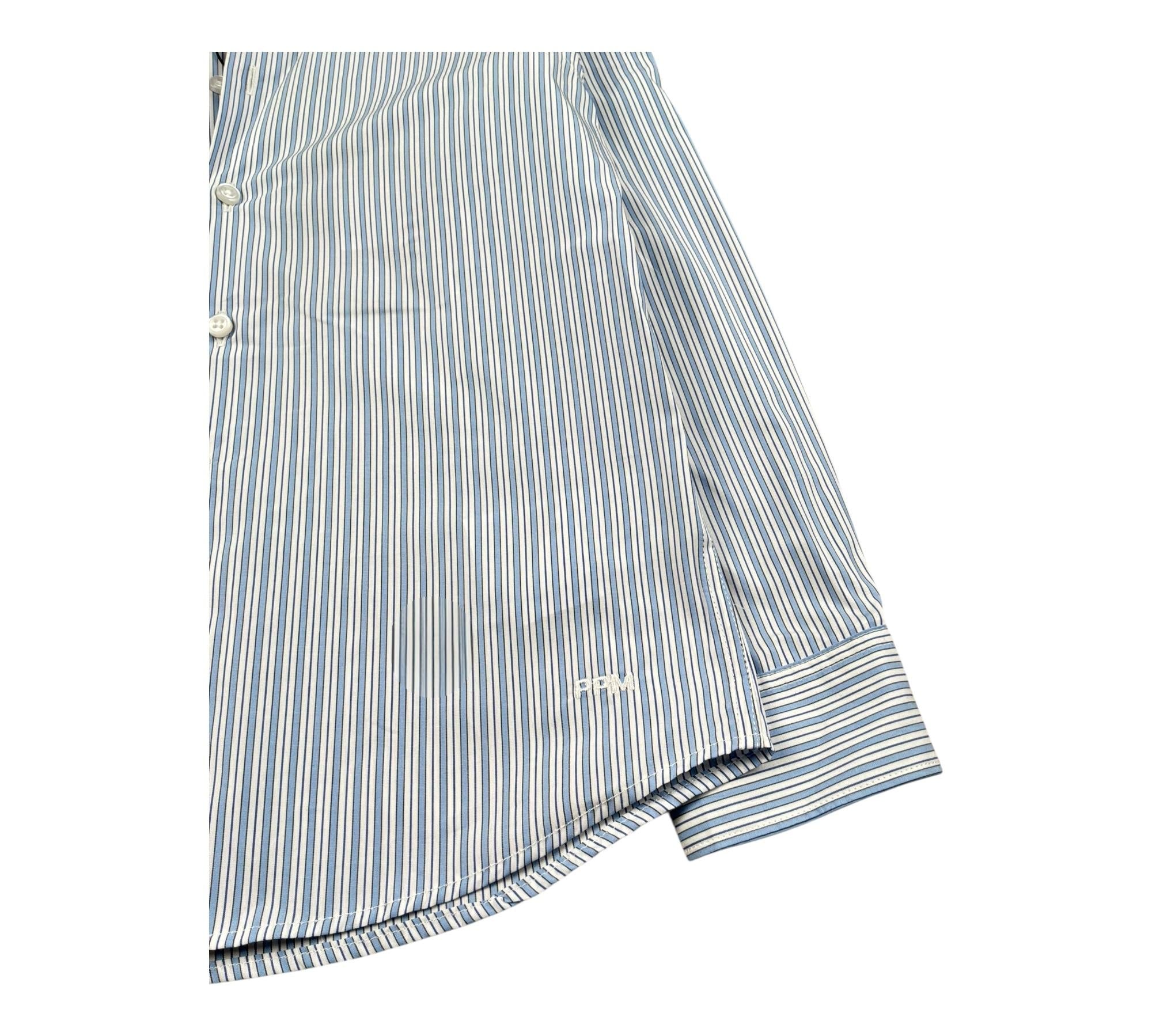 Paolo Pecora Camicia Manica Lunga Fantasia A Righe per Bambino PP4221 AZZURRO PAOLO PECORA 