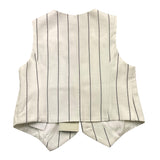Le Bebe' Plain Waistcoat Striped Pattern White For Newborn