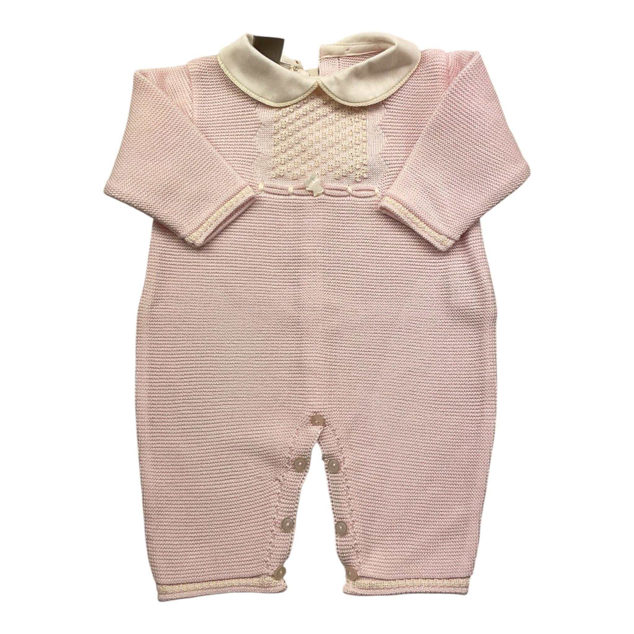 MARLU' tutina tinta unita con collett in contrasto Rosa per Neonata ES5410 ROSA MARLU' 