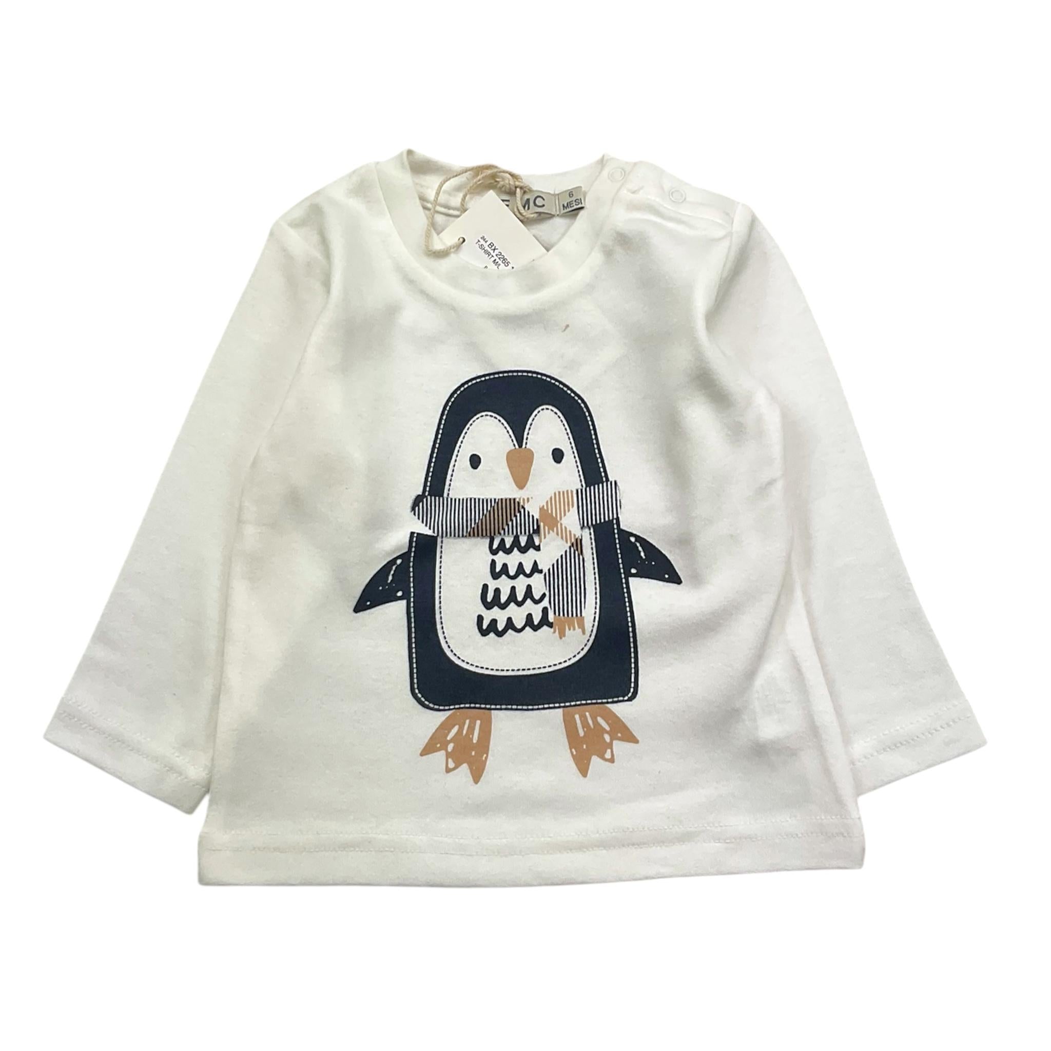 EMC shirt gircollo tinta unita con stampa Bianco per Neonato BX2265 BIANCO EMC 