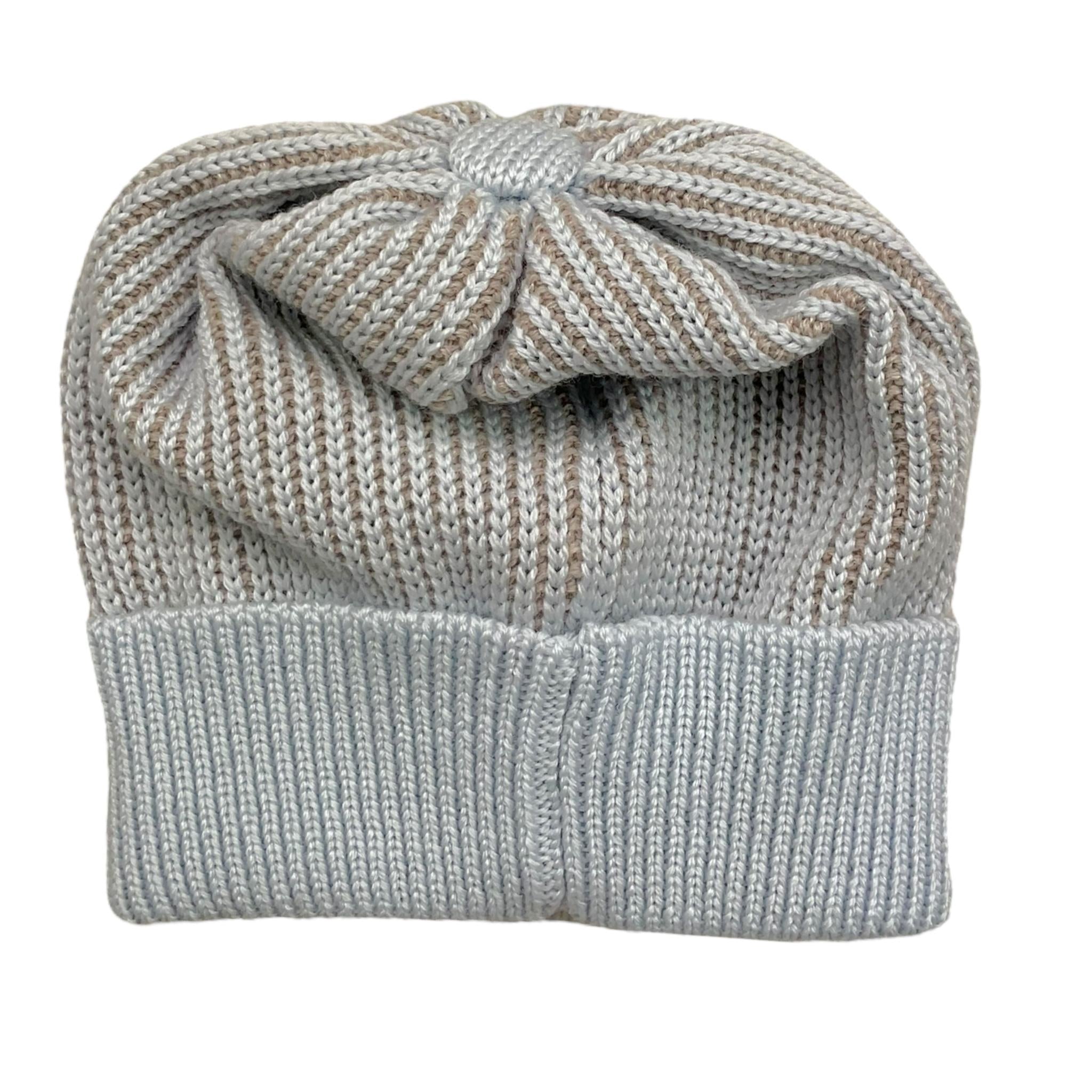 MARLU' cappello tinta unita con fantasia a righe Azzurro per Neonato IG6471PL AZZURRO MARLU' 