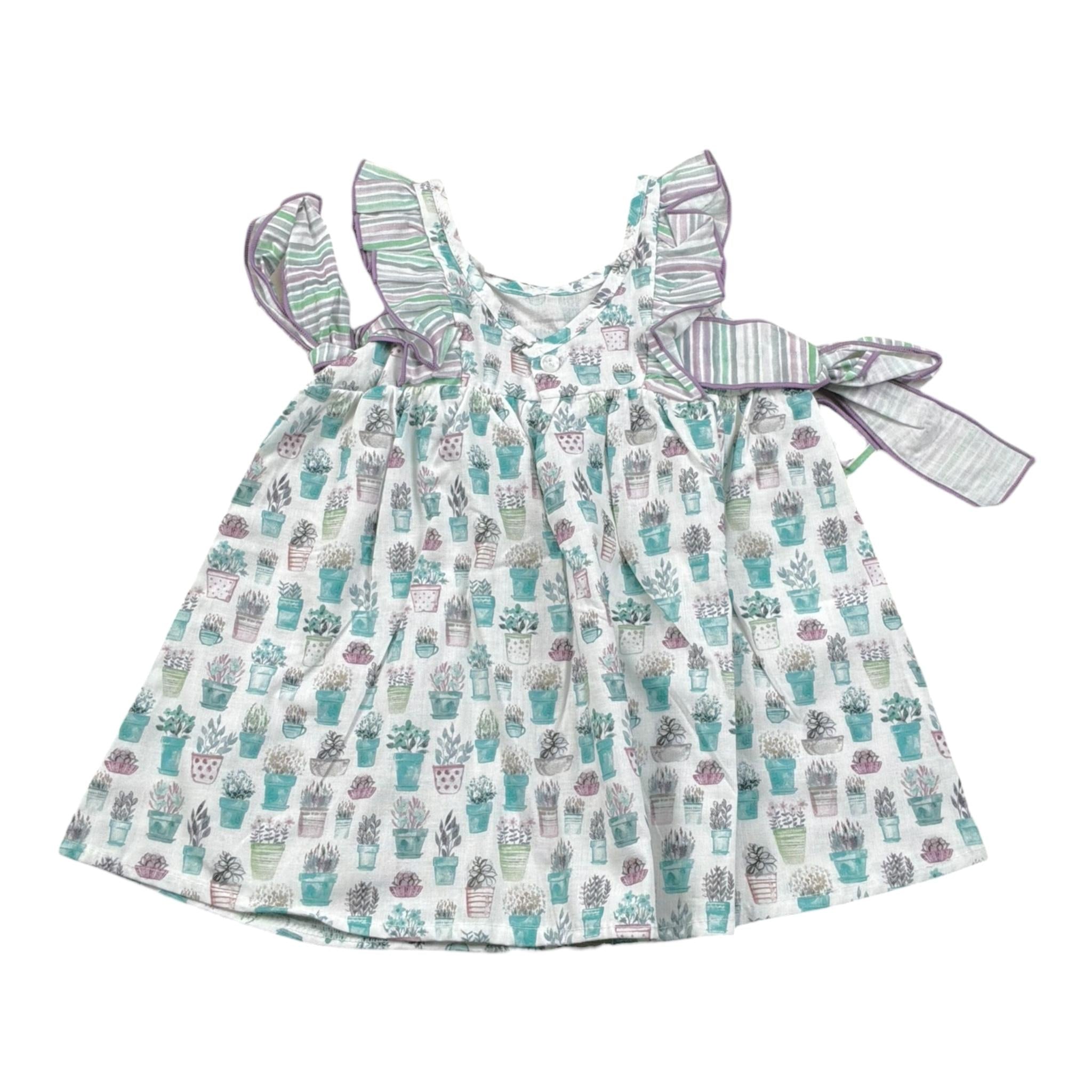 Calamaro Abito Tinta Unita con Stampa per Bambina 21301J BIANCO CALAMARO 