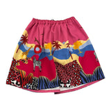 Gaelle Solid Color Skirt with Pink Fantasy Print for Girls