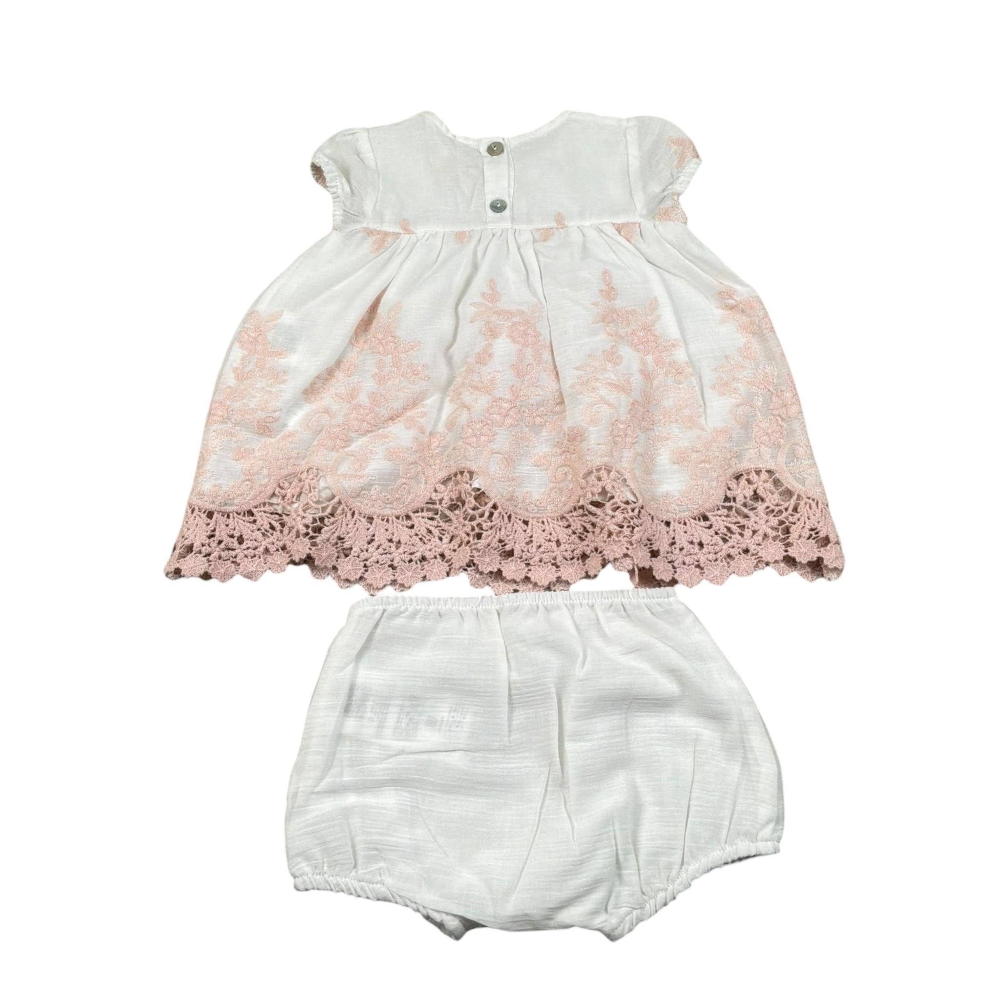 Caffe' D'Orzo Completo Tinta Unita Camicia-Coulotte per Neonata ZW1031 BIANCO CAFFE' D'ORZO 