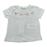 M+E' T-Shirt Girocollo Tinta Unita con Stampa per Neonata UE1257 BIANCO M+E' 