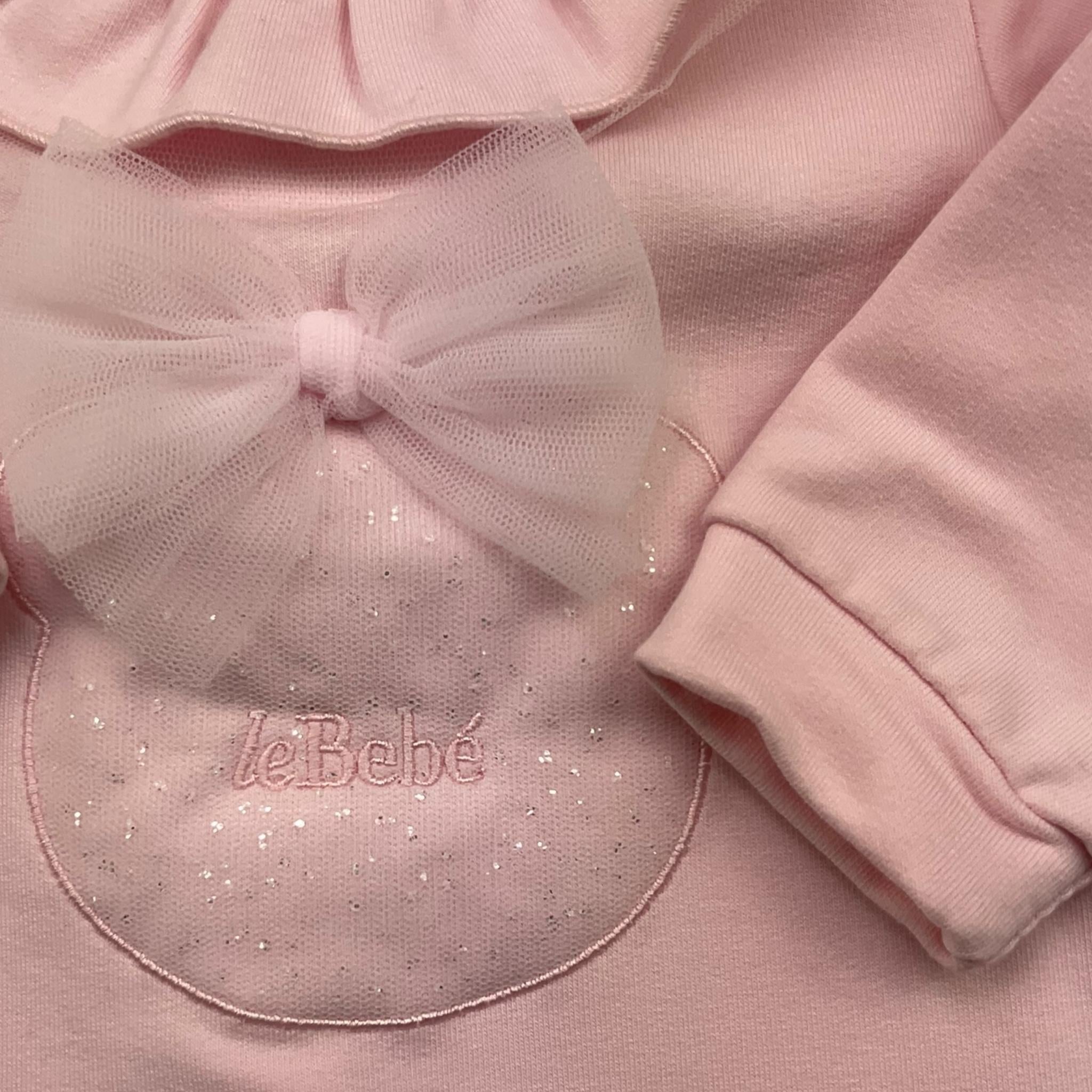 LE BEBE' tutina tinta unita con stampa Rosa per Neonata LBG4893 ROSA LE BEBE' 