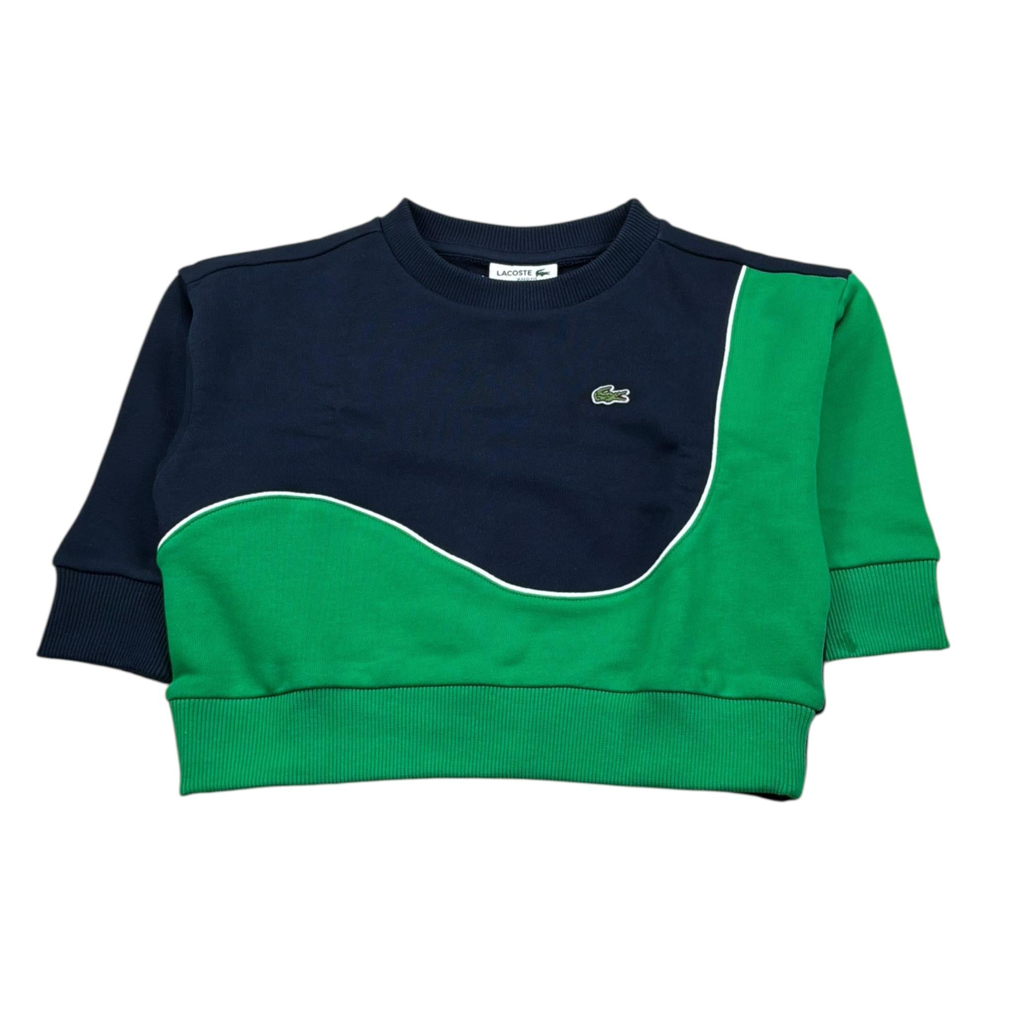 La Coste Felpa Chiusa Girocollo Bicolore con Stampa per Bambina SJ8436 BLU/VERDE LA COSTE 