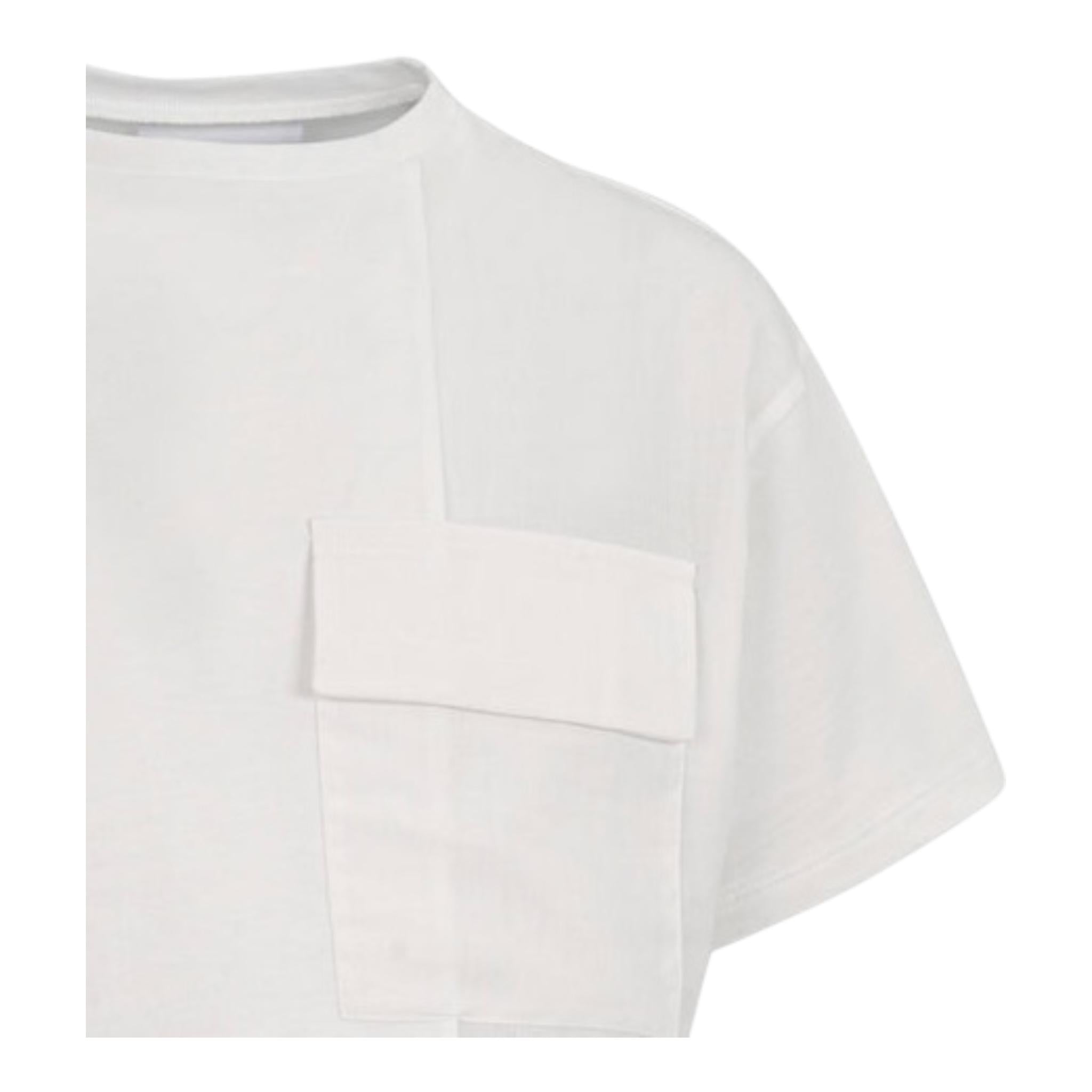 Dou Dou T-Shirt Girocollo Tinta Unita Modello Crop per Bambina DW8A51 BIANCO DOU DOU 