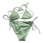 Saint Barth Costume 2 Pezzi Triangolo-Mutandina Tinta Unita per Bambina LEAH VERDE SAINT BARTH 