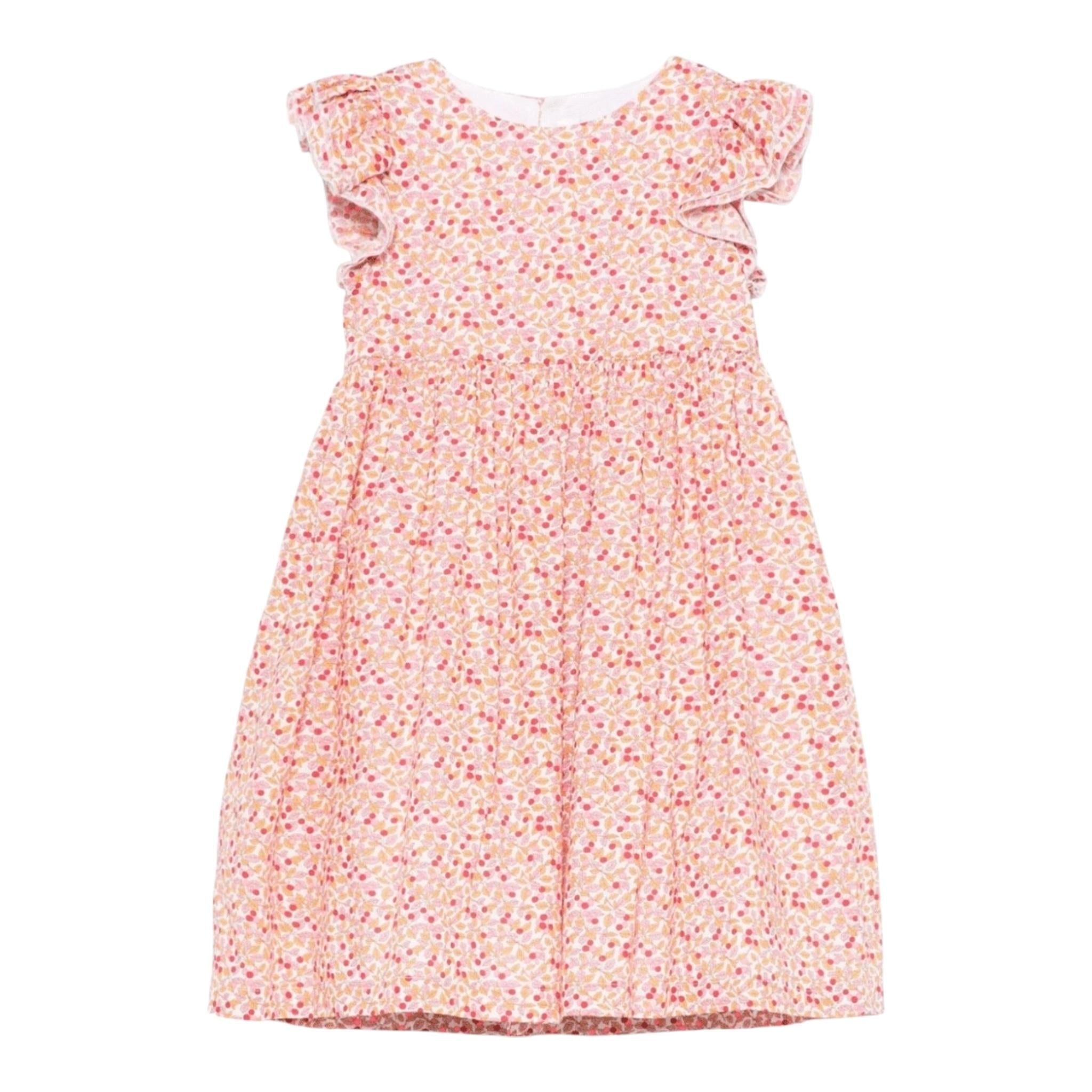 Il Gufo Abito Tinta Unita con Fantasia Fiori per Bambina P25VM791C4139 BIANCO IL GUFO 