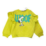 Philosophy Solid Color Crewneck Sweatshirt With Green Snoopie Print For Girls