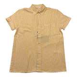 Paolo Pecora Plain Shirt With Striped Pattern Half Sleeve Cream For Boys