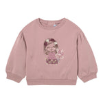 MAYORAL felpa girocollo tinta unita con stampa Rosa per Bambina 247613J ROSA MAYORAL 