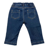 Bikkembergs Solid Color Jeans With Blue Elastic Waist For Newborns