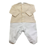 Barcellino Tutina Bicolore con Colletto per Neonato 9340 BIANCO/BEIGE BARCELLINO 