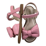 Florens The Little Solid Color Sandals With Pink Bow For Baby Girl