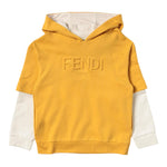 FENDI felpa tinta unita con cappuccio e stampa Giallo per Bambino JMH147 GIALLO FENDI 
