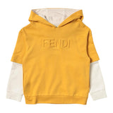 FENDI felpa tinta unita con cappuccio e stampa Giallo per Bambino JMH147 GIALLO FENDI 