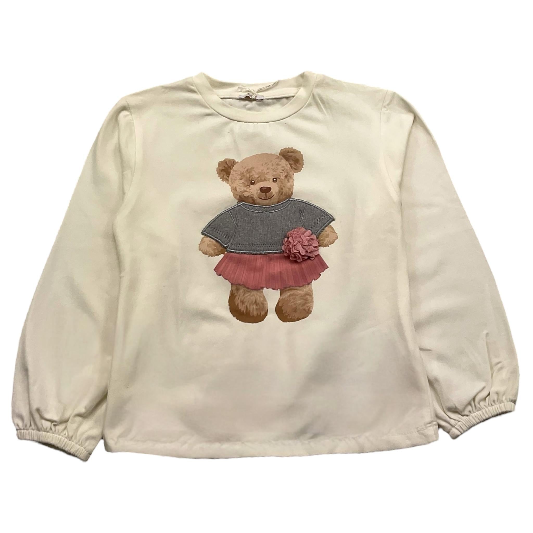 LE BEBE' shirt girocollo tinta unita con stampa orso Panna per Bambina LBG5453 PANNA LE BEBE' 